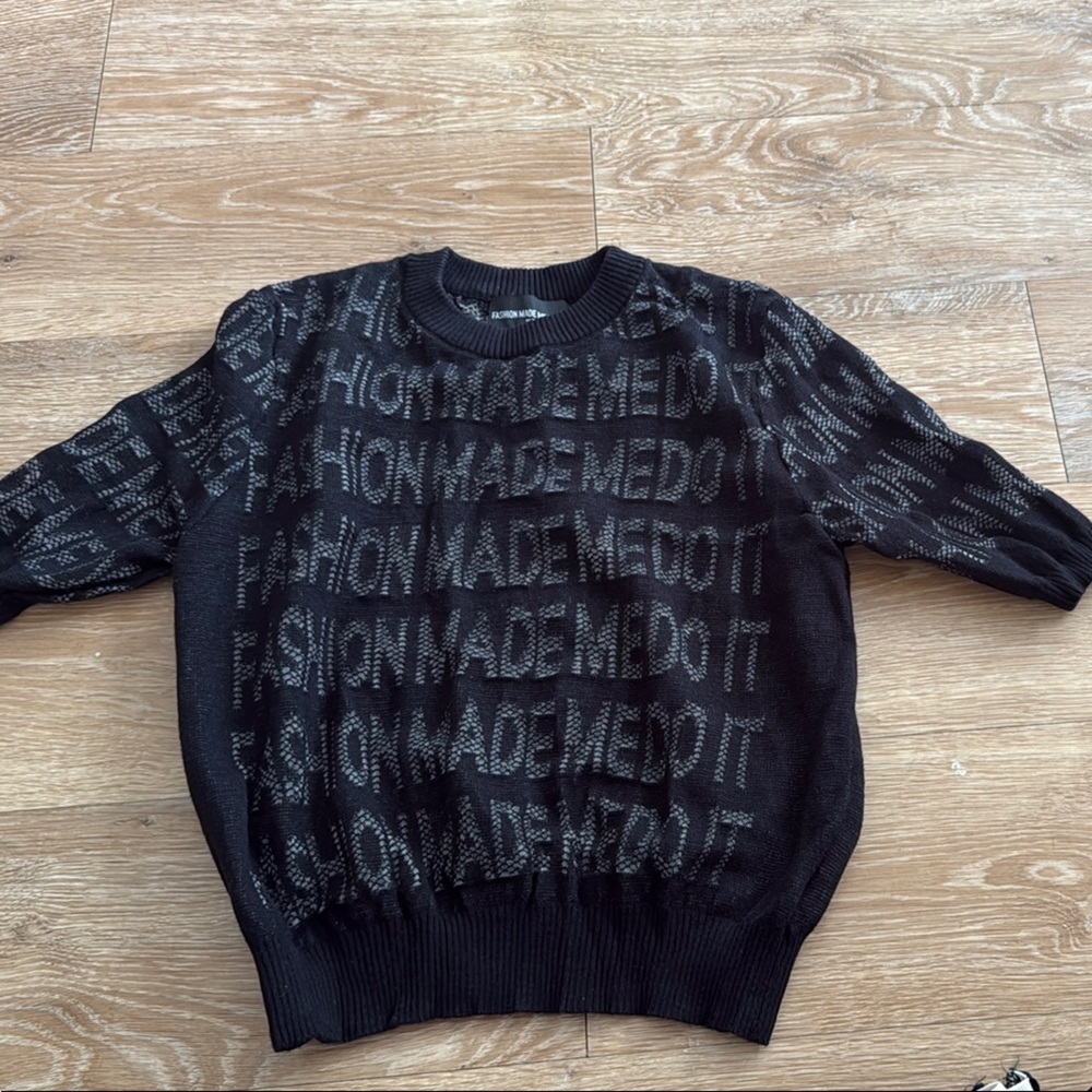 Black Graphic Sweater